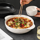 Axyaa Stone Pattern Ceramic Double Ear Soup Noodle Salad Bowl -  Brand Specific