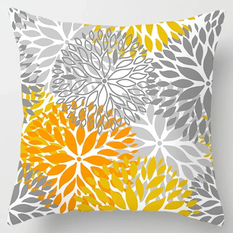 Axyaa Yellow Flower Pillowcase for Home Sofa Lumbar Cushion