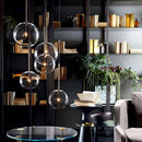 Luxury Glass Ball Chandelier Light by Axyaa: Modern Living Room Bedroom Decor Dining Pendant Lamp
