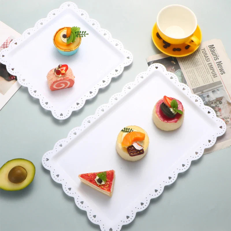 Axyaa Dessert Plates Set - Reusable PP Material for Hotel, Restaurant, Party