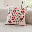 Axyaa Dandelion Leaves Embroidered Cushion Cover, Country Style, 45x45cm