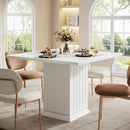 Axyaa Square Dining Table Set for 4, Modern Engineered Wood with 2 Placemats