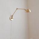 Axyaa Copper LED Wall Light: Modern Nordic Design, Long Arm, Walnut Home Lighting