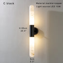 Axyaa Marble & Copper Wall Lamp for Modern Luxury Living Room & Bedroom.