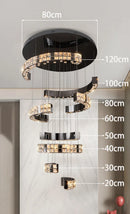 Axyaa Crystal Chandeliers: Modern LED Ceiling Hanging Light for Living Room