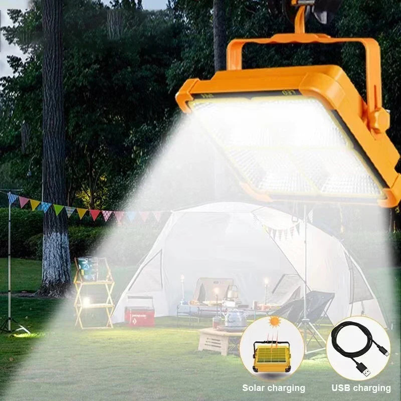 Axyaa Solar Flood Light: Rechargeable LED Spotlight for Outdoor, Construction, and More