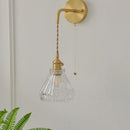 Axyaa Nordic LED Glass Wall Lights with Pull Chain Switch