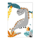 Axyaa Dinosaur Alphabet Number Custom Name Canvas Print Kids Room Decor