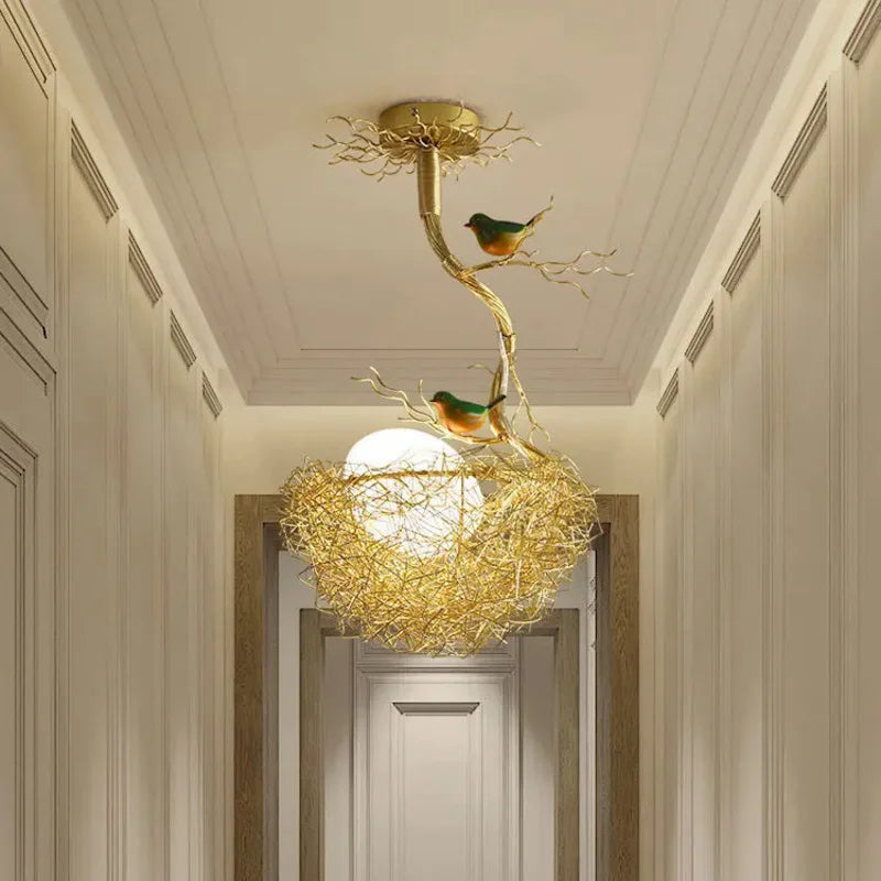 Axyaa Rustic Luxury Bird Egg Chandelier for Living Room Dining Kitchen Loft