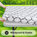 Axyaa Waterproof Elastic Vinyl Tablecloth 30x72 for Party Decor, Picnic, Camping, Outdoor