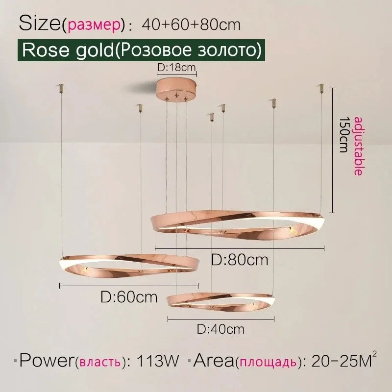 Axyaa Nordic LED Pendant Chandelier for Modern Living Room Lighting