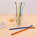 Axyaa Glass Straw Set: Reusable, Eco-Friendly, 7pc Bubble Tea, Smoothies, Bar Accessories