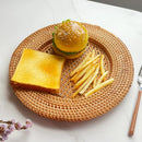 Axyaa Rattan Storage Tray - Handmade Creative Hollow Fruit Coffee Bread Insulation Pad