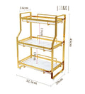 Axyaa Gold Makeup Organizer Shelf: Countertop & Wall-Mounted Cosmetic Storage Rack
