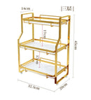 Axyaa Gold Makeup Organizer Shelf: Countertop & Wall-Mounted Cosmetic Storage Rack