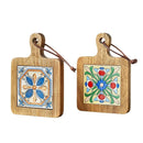 Axyaa Wooden Floral Kitchen Mat Set