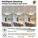 Axyaa Retractable Blades Ceiling Fan with Light Remote Control Bedroom Living Room Lighting