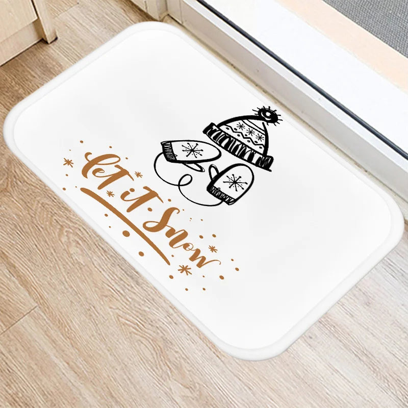 Axyaa Golden Black Letter Printed Door Mat, Non-Slip Floor Home Decoration