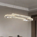 Axyaa Crystal LED Chandelier Foyer Pendant Lighting Modern Luxury Steel Lamp