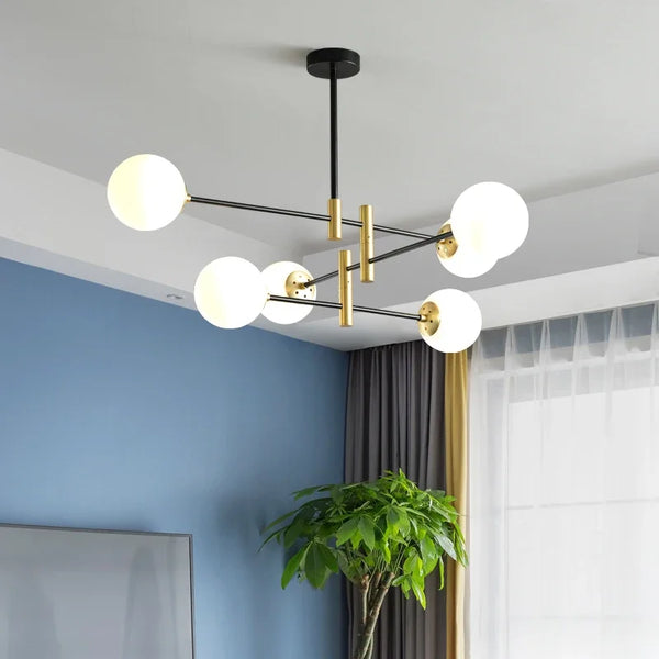 Golden/Black Axya Glass Chandeliers for Dining Living Bedroom Clothing Store Restaurant Lighting