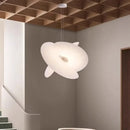 Axyaa Nordic White Leaf Pendant Light for Art Living Room Bedroom Dining Room
