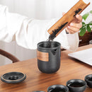 Axyaa Porcelain Tea Set: Tea Pot, Cup Set, Portable One Pot, Four Cups; Creative Gift