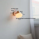 Axyaa Nordic Modern Wood Amber Glass LED Wall Sconce Stair Light FixtureLampara