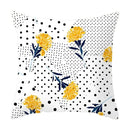 Axyaa Yellow Floral Geometric Pillowcase for Home Decor