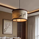 Axyaa Bamboo Leaf Ink Pendant Lights for Bedroom, Tea Room, and Study
