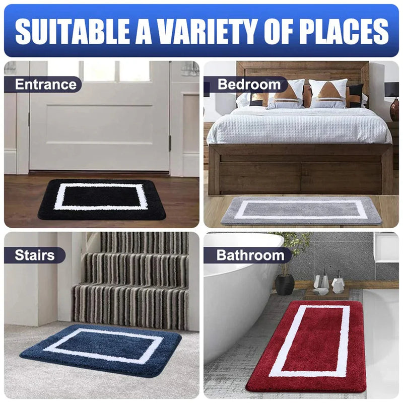 Axyaa Plush Bath Mat: Soft Non-Slip Rug for Bathroom, Bedroom, or Living Room