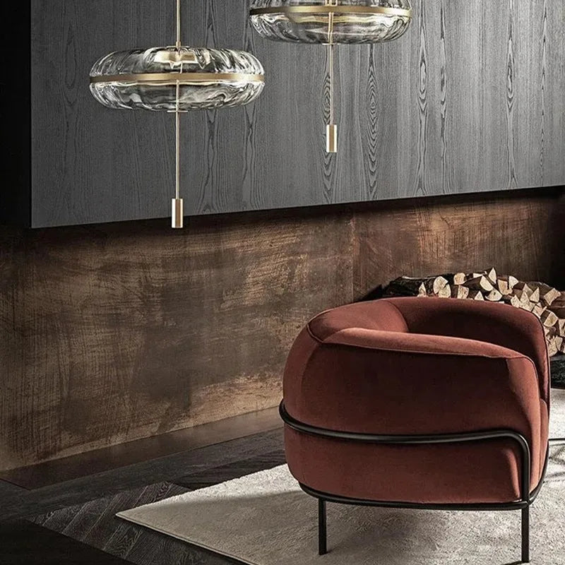 Axyaa Copper Glass LED Pendant Lights for Living Room, Restaurant, Hotel & Cafe