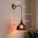 Axyaa Copper Glass LED Wall Sconce - Stylish Indoor Stair Light Fixtures