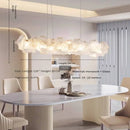 Axyaa Modern French Dining Table with Crystal Chandelier