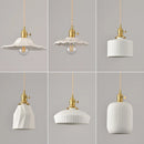 Axyaa White Ceramic LED Pendant Lamp Modern Hanging Light Fixtures