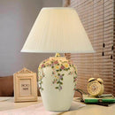 Axyaa Elegant Handmade Flower Carving Ceramics Table Lamp
