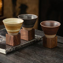Axyaa Coarse Pottery Funnel Espresso Coffee Cup Set