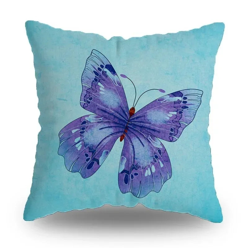 Axyaa Retro Butterfly Pattern Pillowcase 45x45cm Decorative Cushion Cover