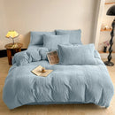 Axyaa Winter Fleece 4-Piece Bedding Set in Solid Color Milk Fleece - Thick & Warm