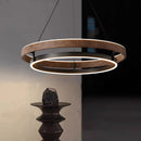 Axyaa Modern Wood Grain Retro Pendant Light for Living Room, Dining Room, Bedroom