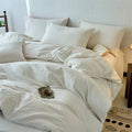Axyaa Washed Cotton Duvet Cover Set - Blue, Soft, Breathable, Four Season Bed Linens