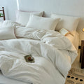 Axyaa Washed Cotton Duvet Cover Set - Blue 220*240cm