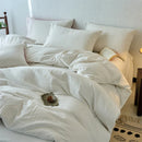 Axyaa Washed Cotton Duvet Cover Set - Blue 220*240cm