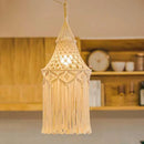 Axyaa Macrame Cotton Rope Lamp Shade Chandelier Nordic Handmade Chic Boho Decor
