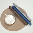Axyaa Vinyl Round Placemats - Set of 6/10 Anti-Skid Washable Table Mats for Kitchen & Dining