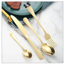 Axyaa Gold Cutlery Set in Specular Light Stainless Steel
