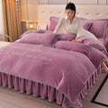 Axyaa Winter Fleece Thickened Warm 4-Piece Bedding Set