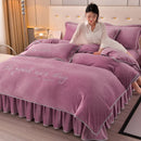 Axyaa Winter Fleece Thickened Warm 4-Piece Bedding Set