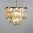 Axyaa Green Glass Chandelier for Living Room, Bedroom, Restaurant & Hotel