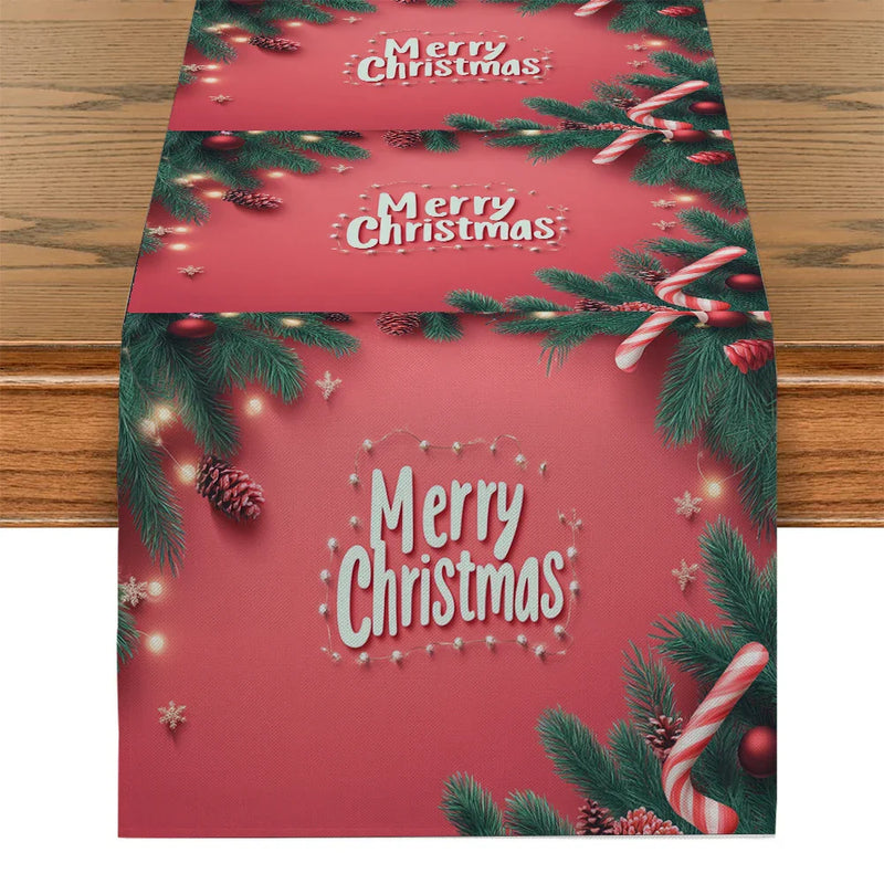 Axyaa Rustic Christmas Fir Table Runner for Dining Decorations and Events