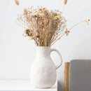 Axyaa Matte White Ceramic Vase Farmhouse Decor Pitcher Boho Room Vase